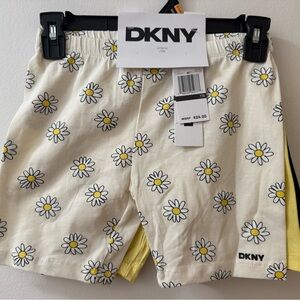 DKNY  Shorts in White and Yellow Black